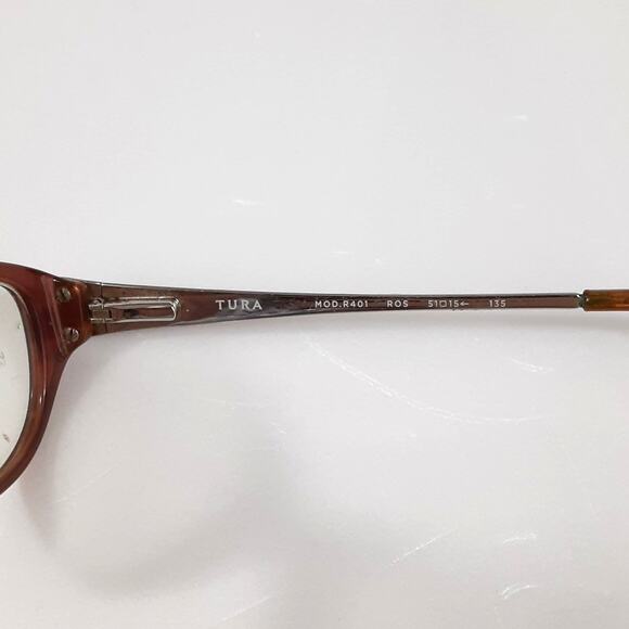 Tura R401 Eyeglass Frames ONLY Oval Purple Brown Metallic Y2K Twee